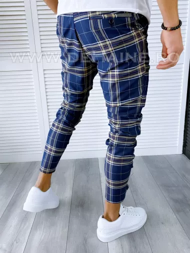 Pantaloni barbati casual regular fit in carouri B1741 B1-7 Pantaloni barbati casual regular fit in carouri B1741 B1-7